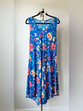 The Pioneer Woman Blue Floral Birds Sleeveless Midi Sundress Women’s Large
